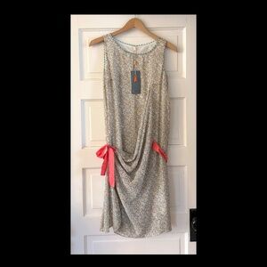 Cop.Copine Green Ditsy FloralCrepe Art To Wear Faux Wrap Dress